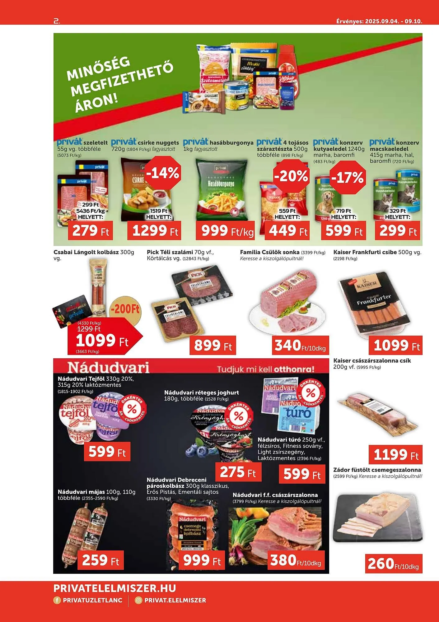 Katalógus PRIVÁT akciós újság szeptember 4.-tól szeptember 10.-ig 2025. - Oldal 2