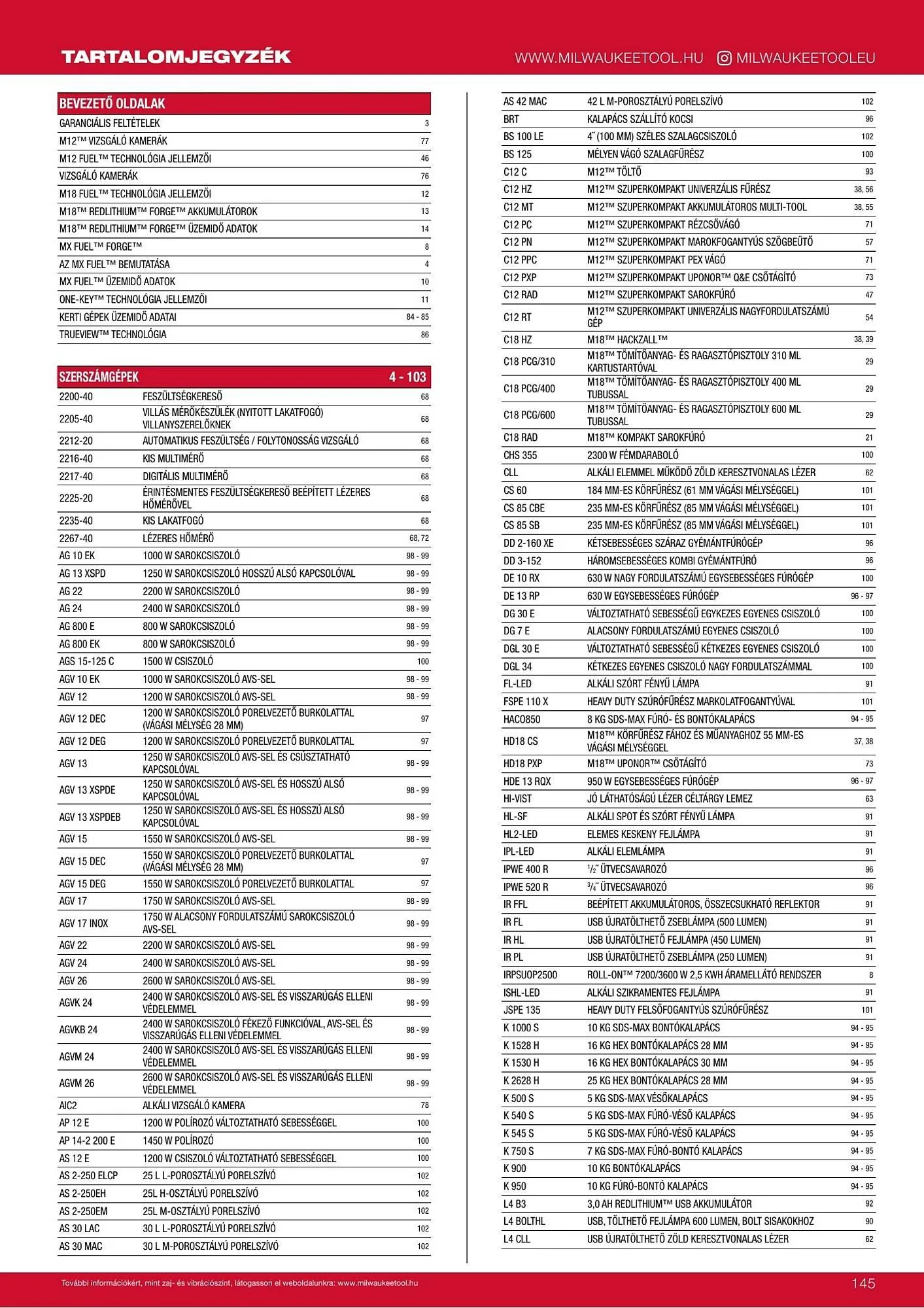 Katalógus Milwaukee akciós újság szeptember 16.-tól december 31.-ig 2026. - Oldal 145