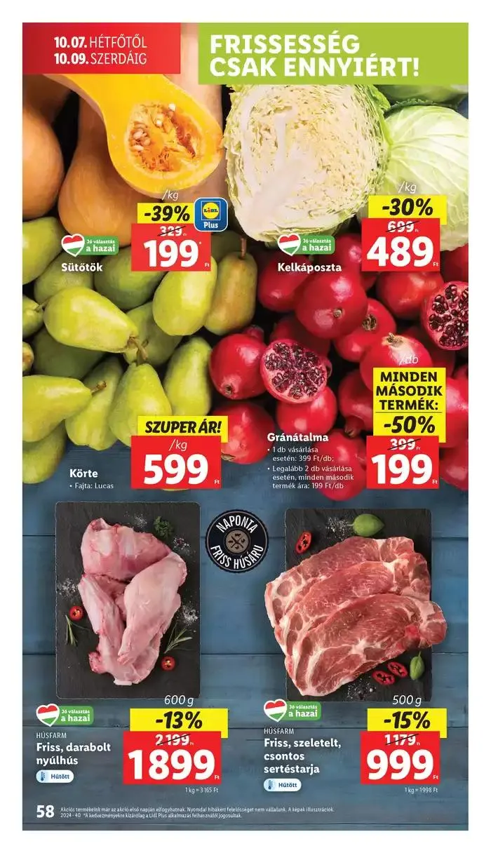 Katalógus Akciós újság – 40. hét október 3.-tól október 9.-ig 2024. - Oldal 58