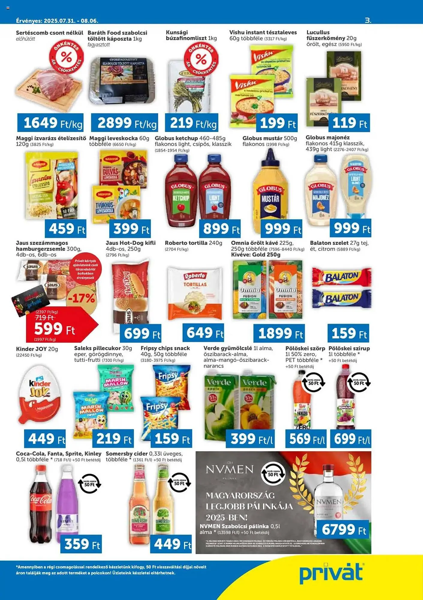 Katalógus PRIVÁT akciós újság július 31.-tól augusztus 6.-ig 2025. - Oldal 3