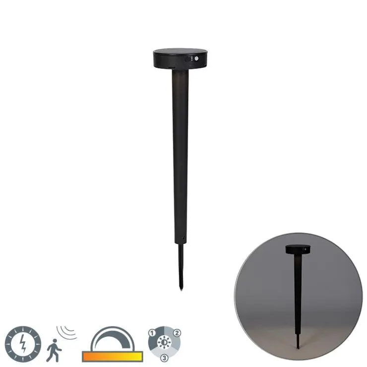 Dizájn pöttyös fekete, LED-del és dimmer IP55 szolárral - Fiorina