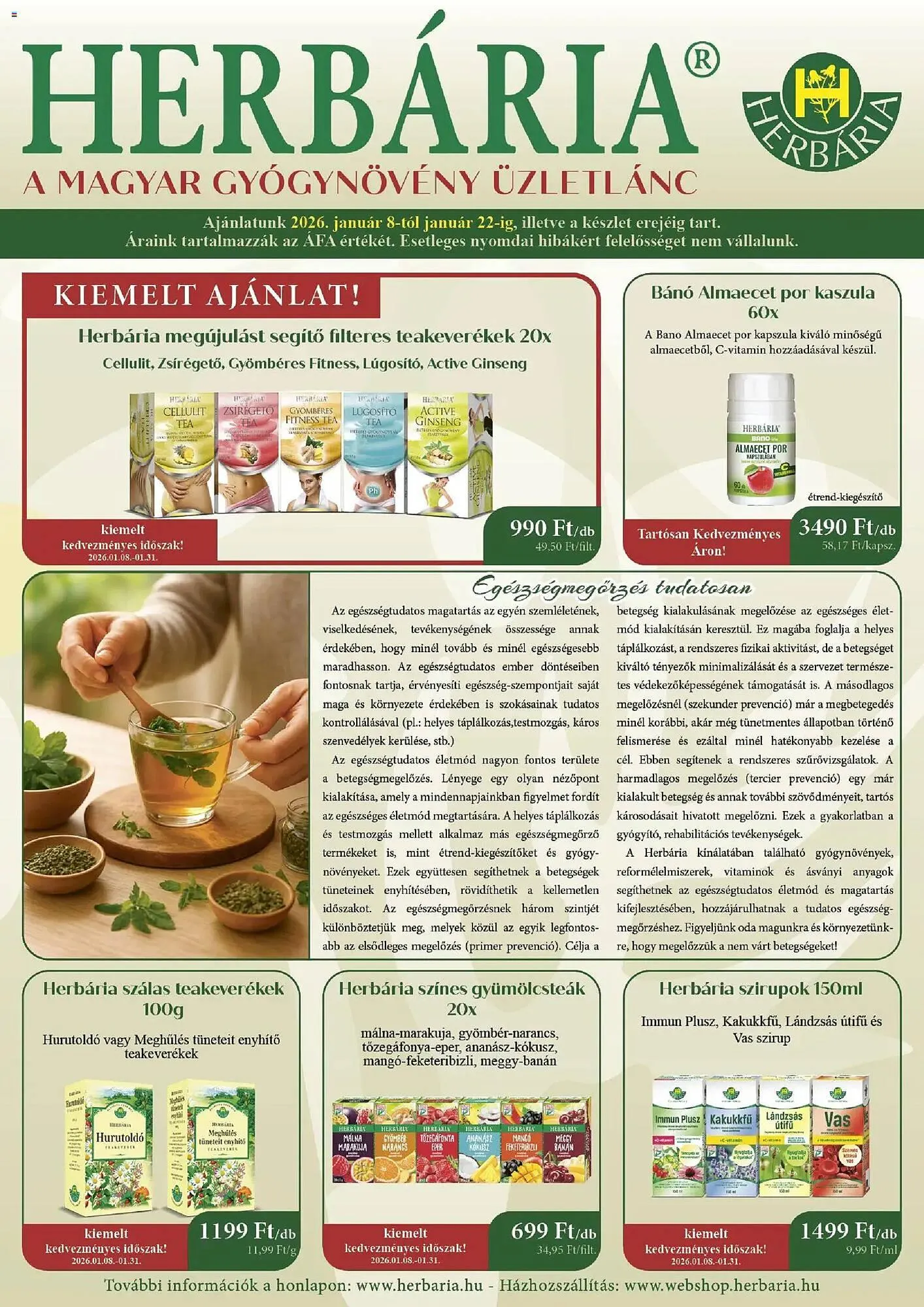 Katalógus Herbária akciós újság január 8.-tól január 22.-ig 2026. - Oldal 1