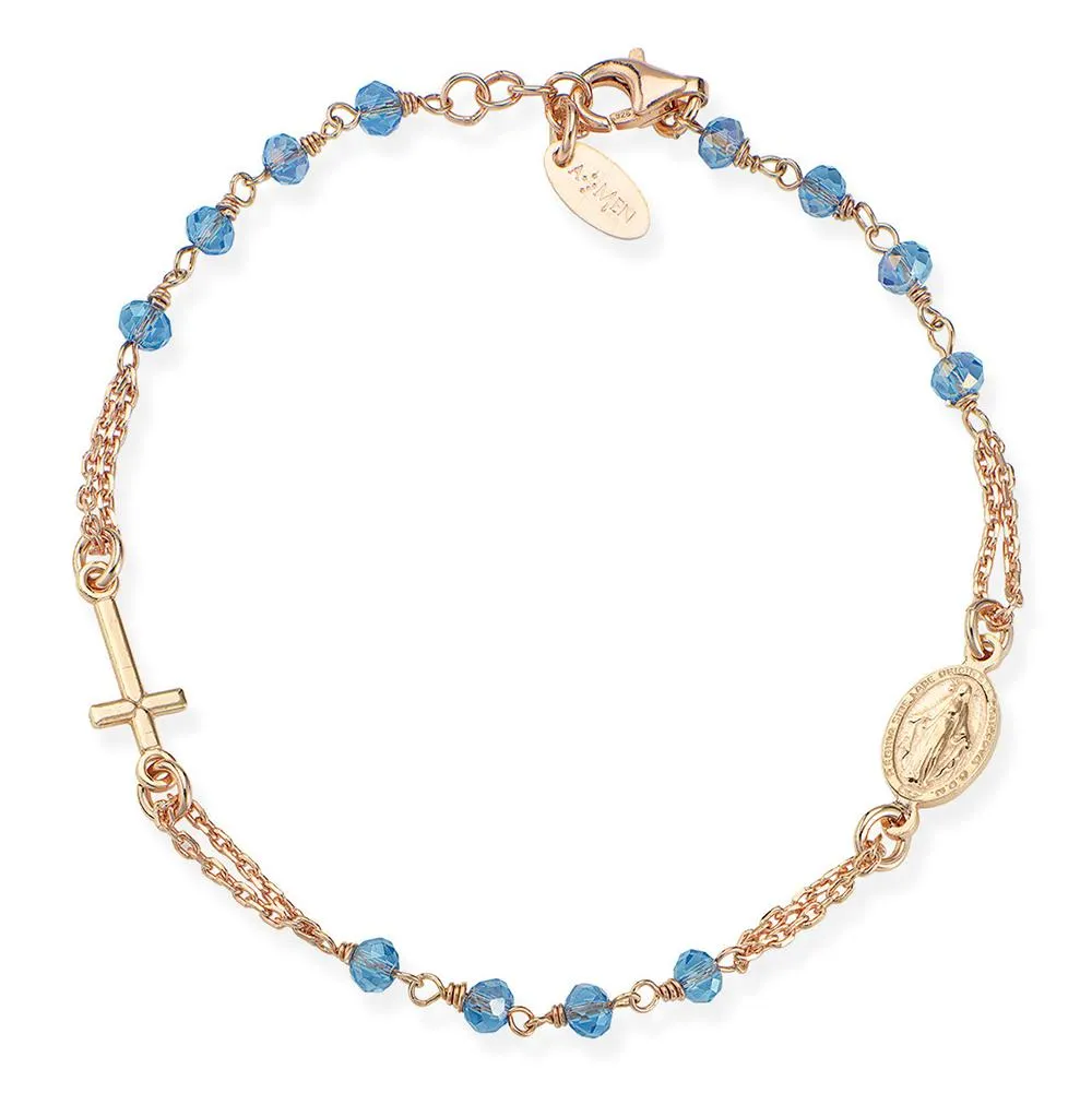 AMEN ezüst karkötő Rosary Crystals