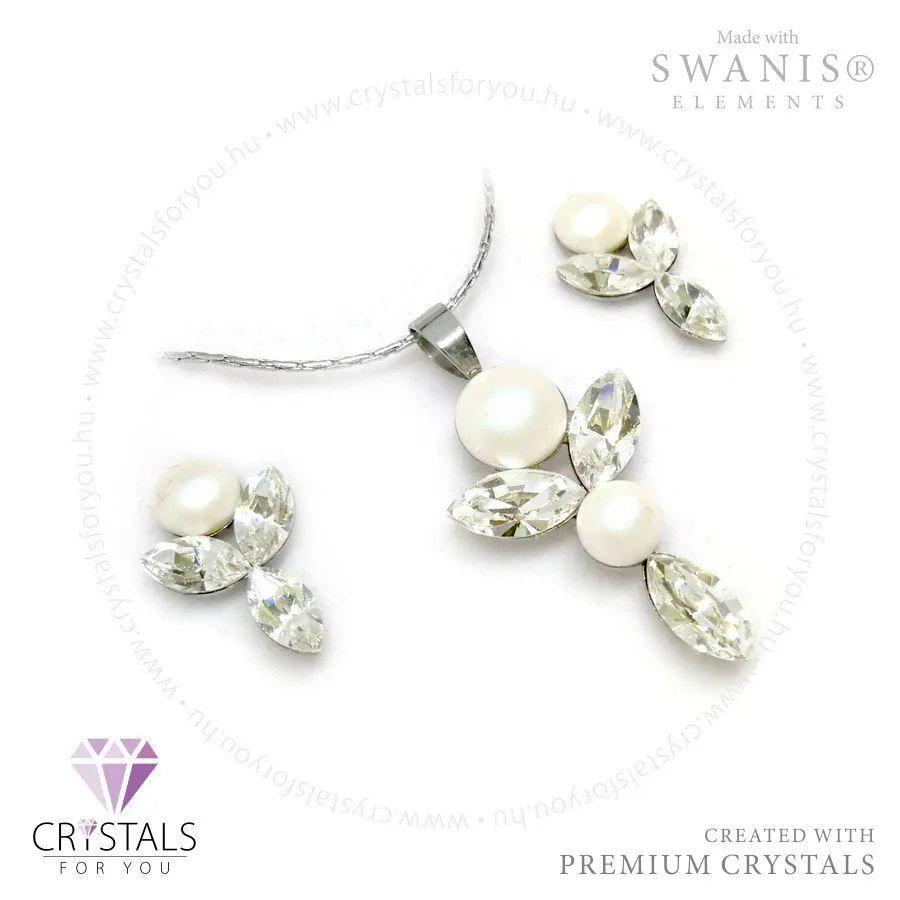 Álló angyalka szett Swanis® prémium kristállyal díszítve (gyöngyház tekla)