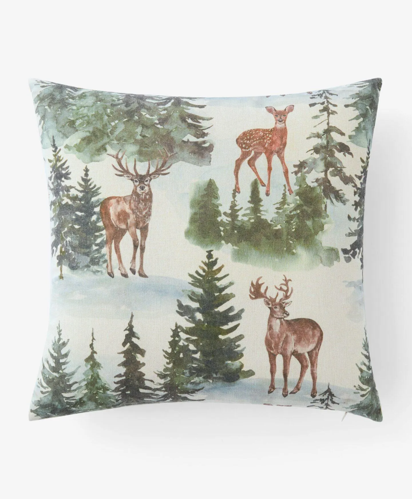 díszpárna téli erdő mintával