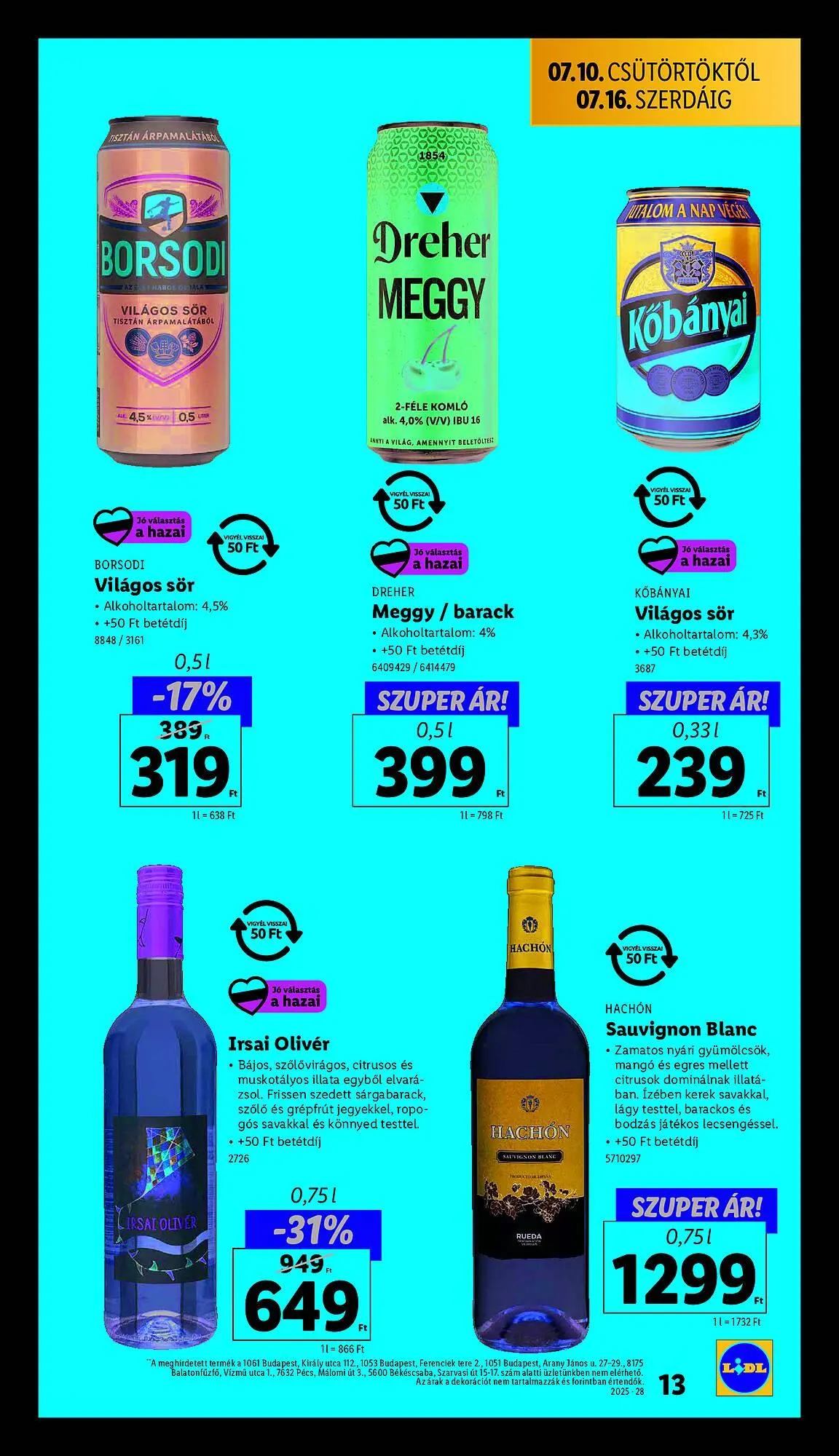 Katalógus Lidl akciós újság július 10.-tól július 16.-ig 2025. - Oldal 13