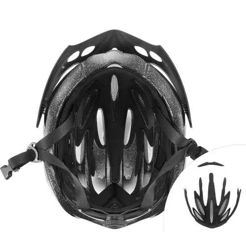 Női/Férfi kerékpáros Sisak, L 58-61cm, fényvisszaverő csíkok, fejátmérő szabályzó, spoiler+táska, fekete alapon fehér csíkok