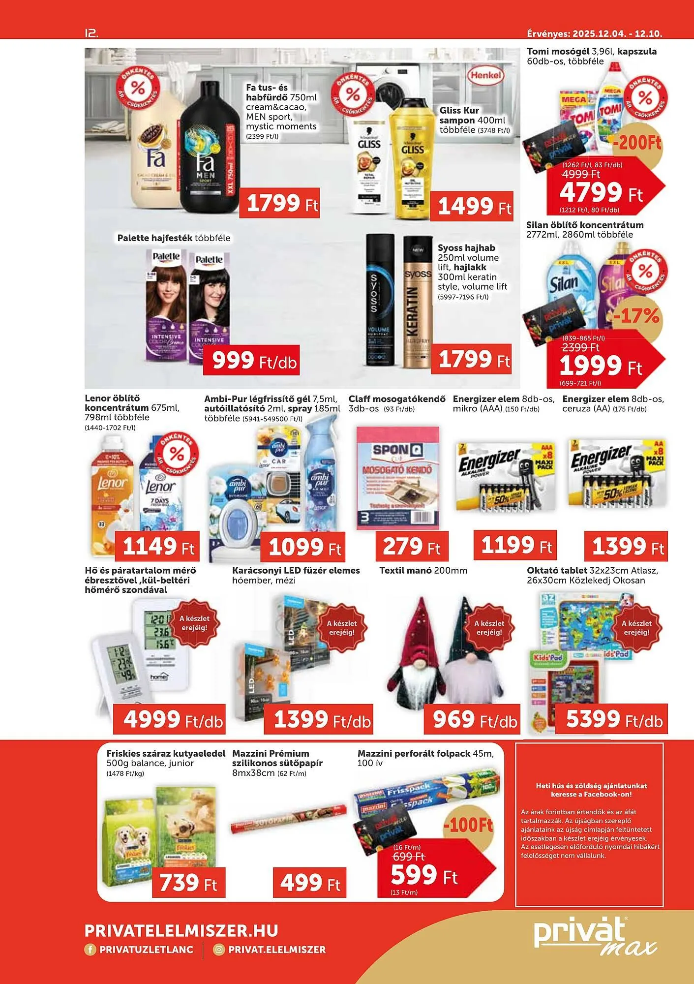 Katalógus PRIVÁT akciós újság december 4.-tól december 10.-ig 2025. - Oldal 12