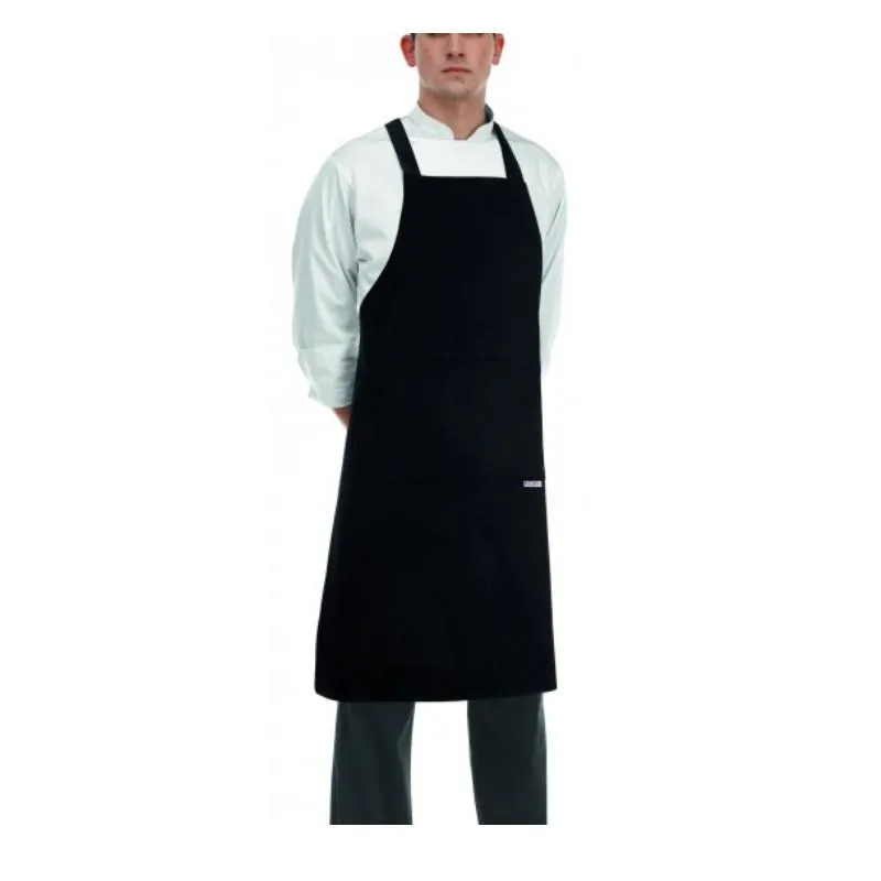 Szakács nyakkötény EGOchef zsebbel - fekete 85x90 cm