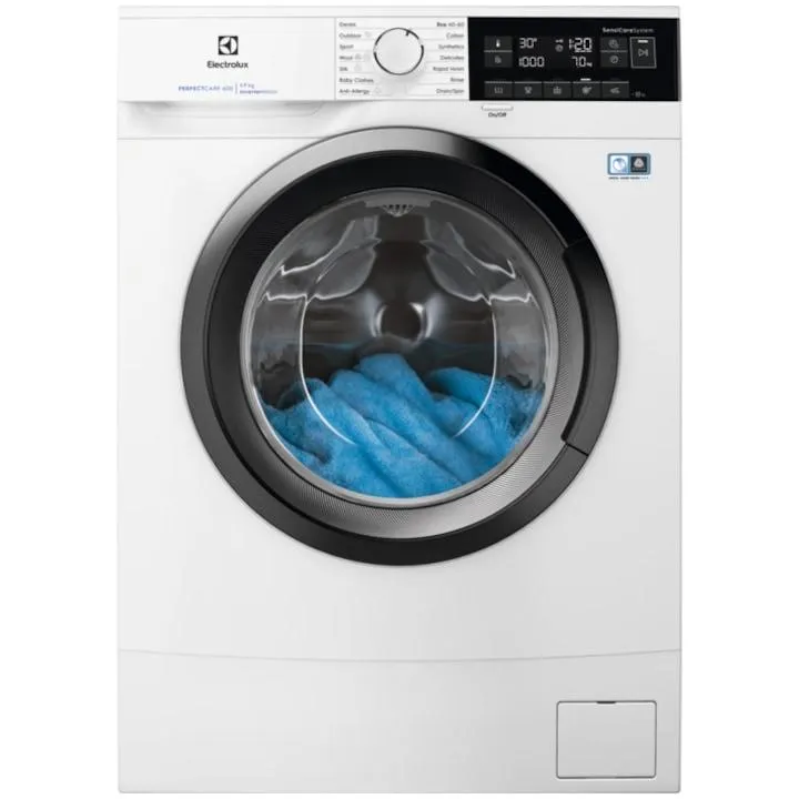 Electrolux EW6SM307S, Slim mosógép 7 kg, 1000 RPM, B energiaosztály, PerfectCare600, Inverteres motor állandó mágnessel, LED kijelző, SensiCare, TimeManager, fehér