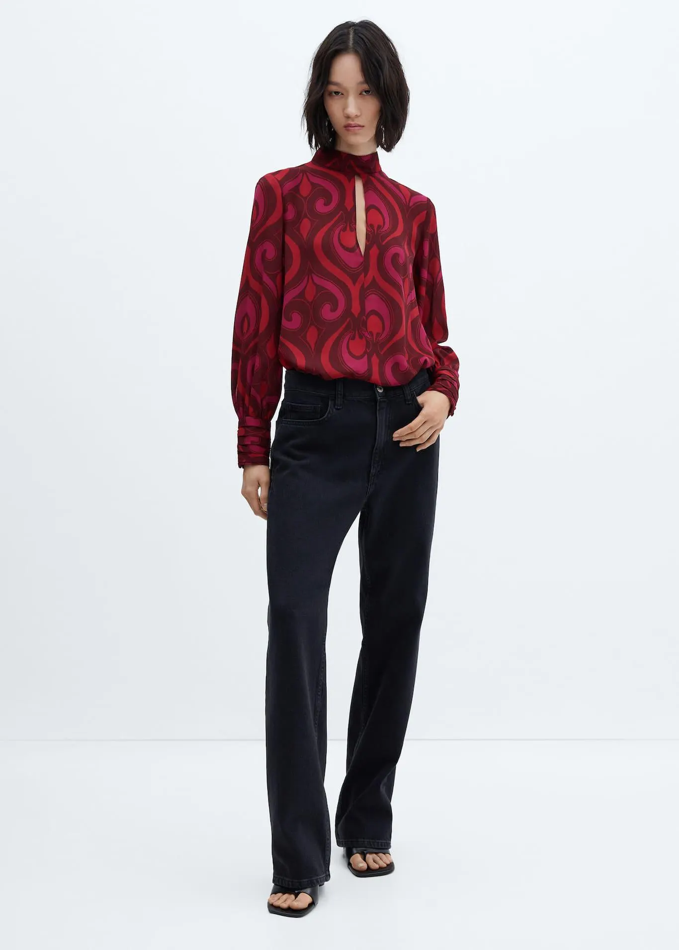 Blouse imprimée ouverture