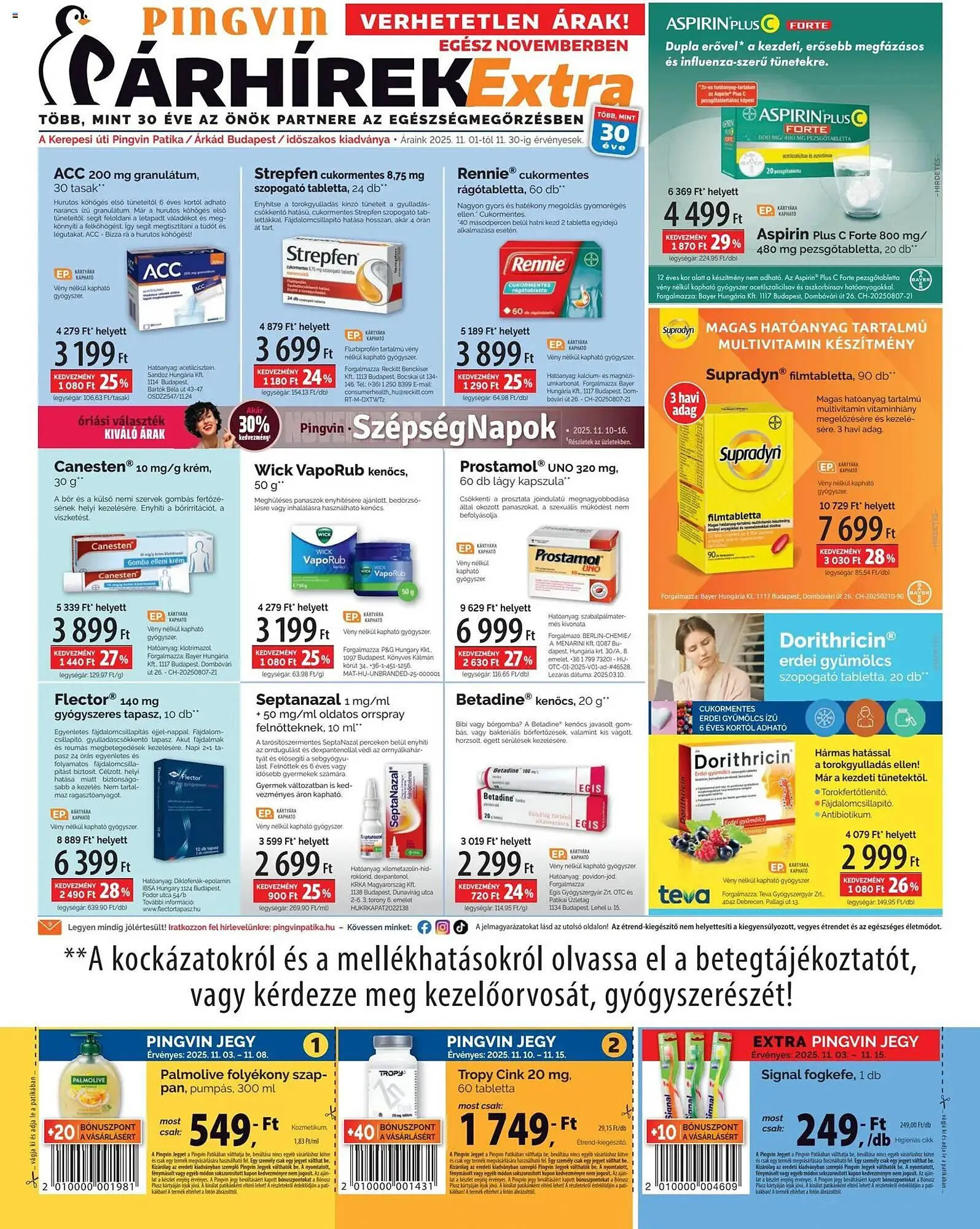 Katalógus Pingvin Patika akciós újság november 1.-tól november 30.-ig 2025. - Oldal 1