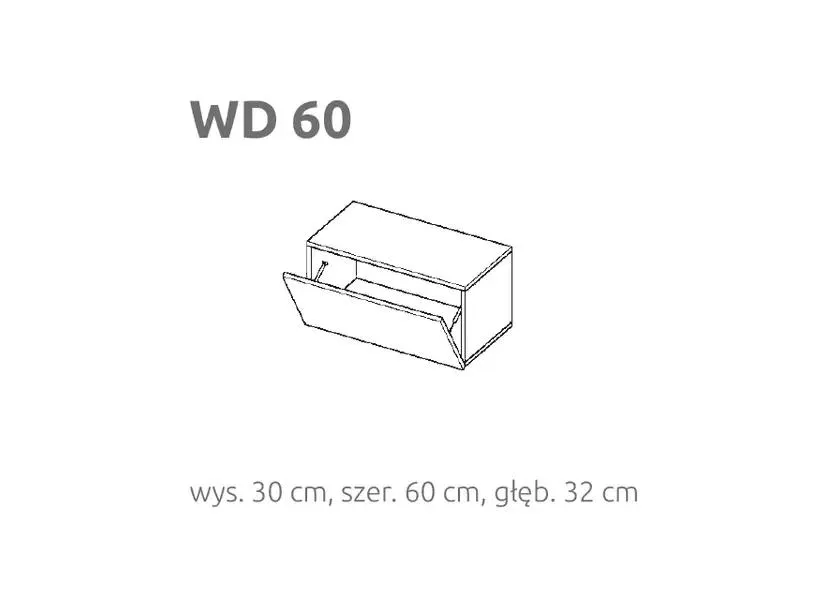 BRIKS Lefelé nyíló fekvő fali szekrény WD60