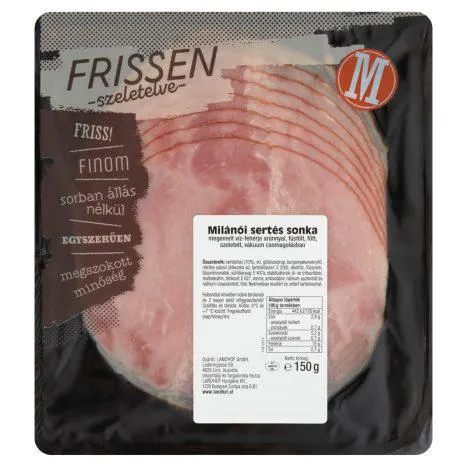 Szeletelt milánói sertés sonka 150 g