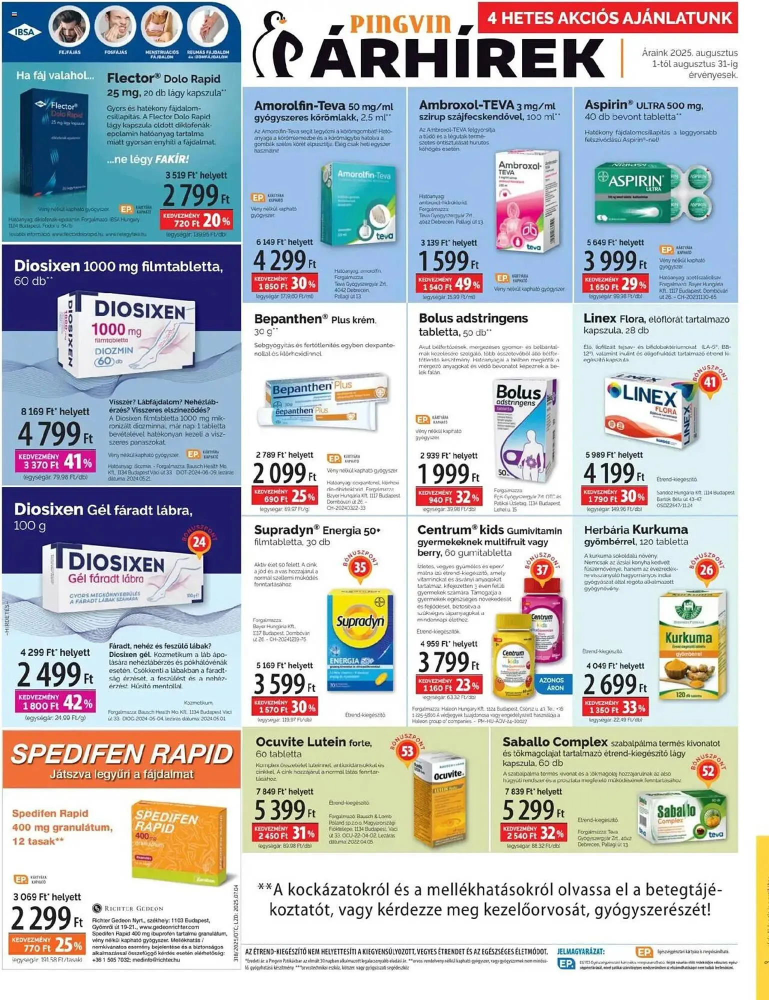 Katalógus Pingvin Patika akciós újság augusztus 1.-tól augusztus 31.-ig 2025. - Oldal 4