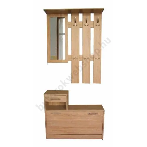 Filio tükrös előszobafal, fehérített tölgy