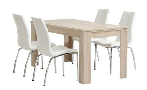 HASLUND H160 asztal tölgy + 4 HAVNDAL szék fehér