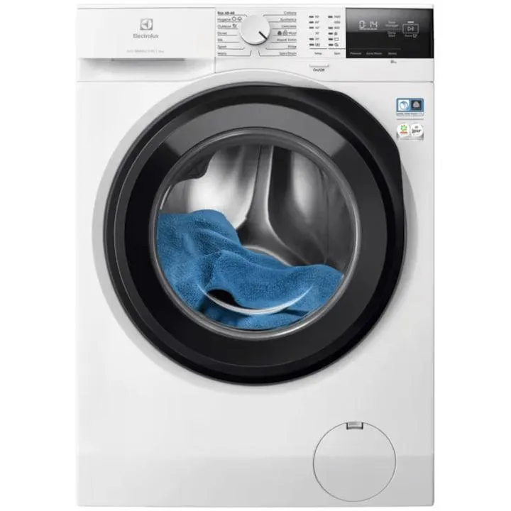 Electrolux EW6F2482E, mosógép, 8 kg, 1400 ford., A energiaosztály, Inverter motor állandó mágnessel, LED kijelző, SensiCare, TimeManager, fehér
