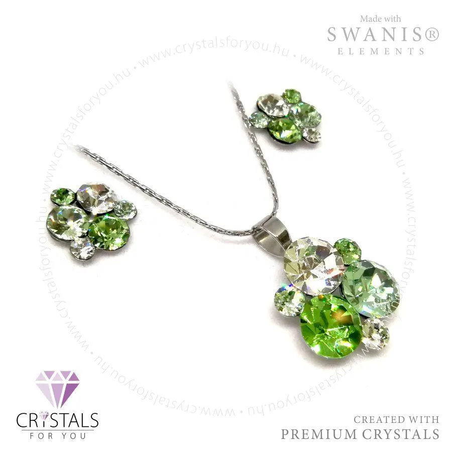 Dupla virág szett Swanis® prémium kristállyal díszítve