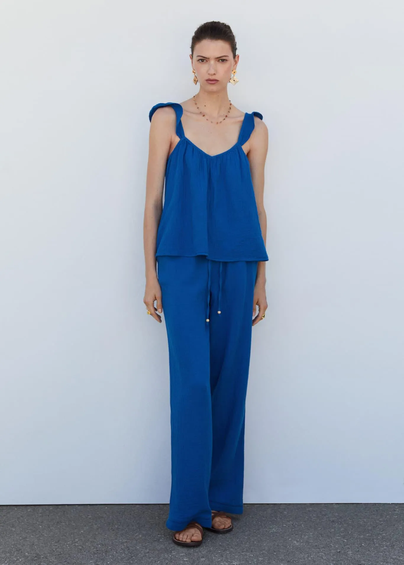 Rugalmas derekú pamutnadrág