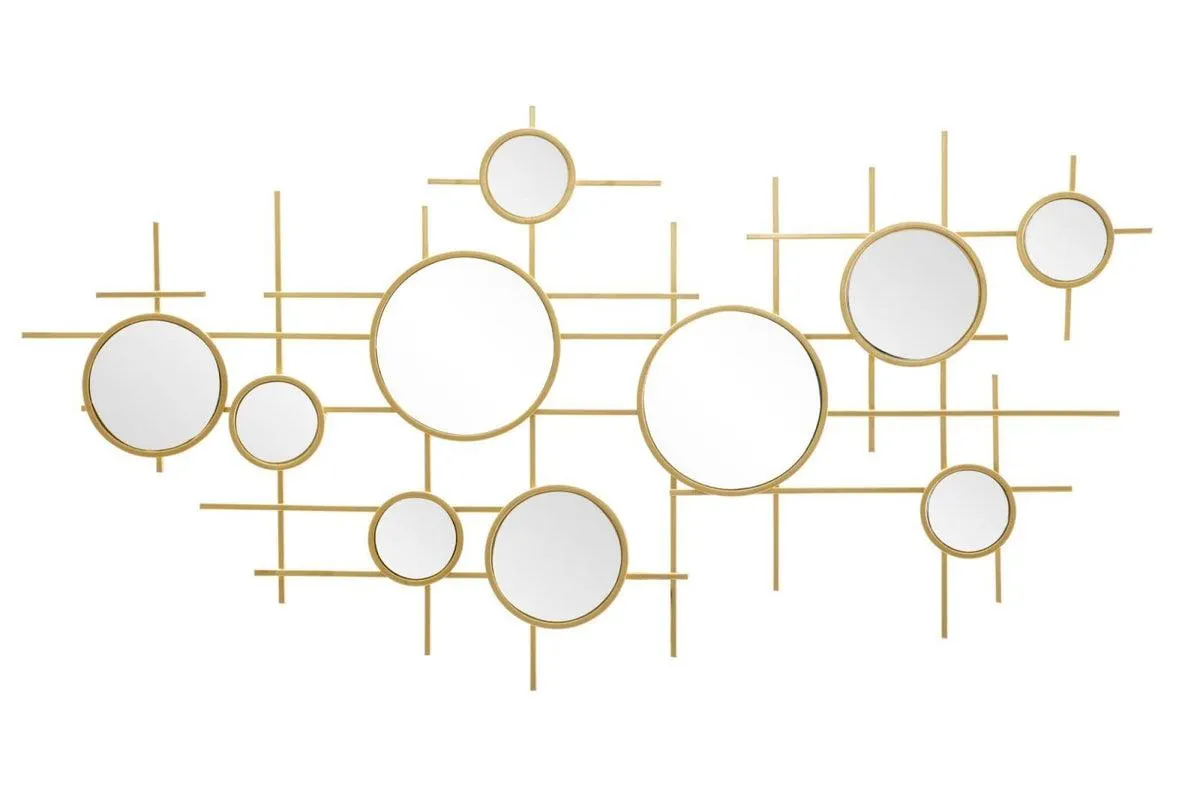 GLOXY arany és tükröződő vas falitükör