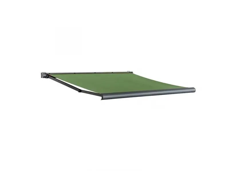 SUNFUN ELBA - csuklókaros teli kazettás napellenző motorral (4x3,5m, antracit-zöld)