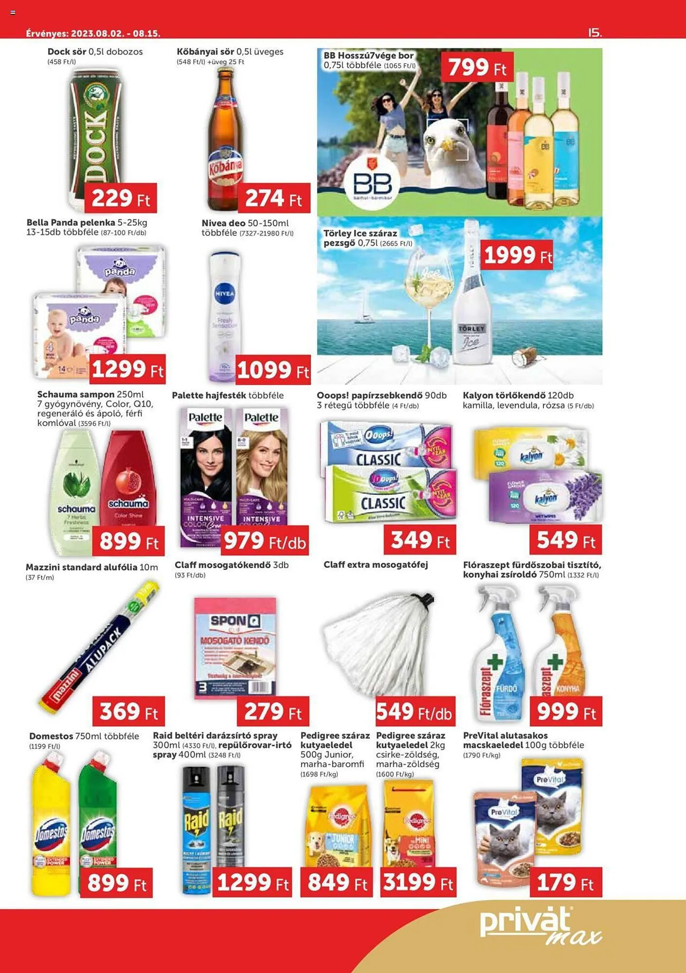 Katalógus PRIVÁT akciós újság augusztus 2.-tól augusztus 15.-ig 2023. - Oldal 15