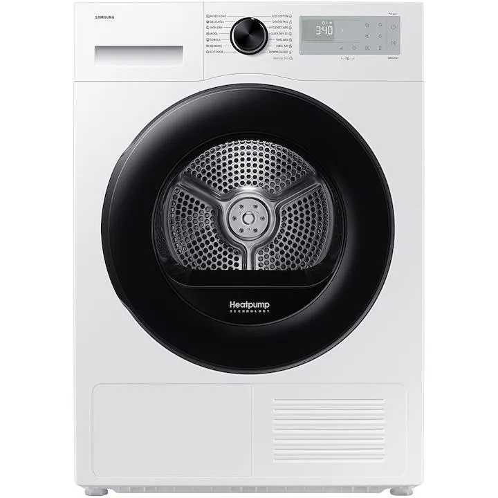 Samsung DV90DG52A0AHLE hőszivattyús szárítógép, 9kg, Smart Things, Quick Dry, Optimal Dry, Wi-Fi, C energiaosztály, Fehér