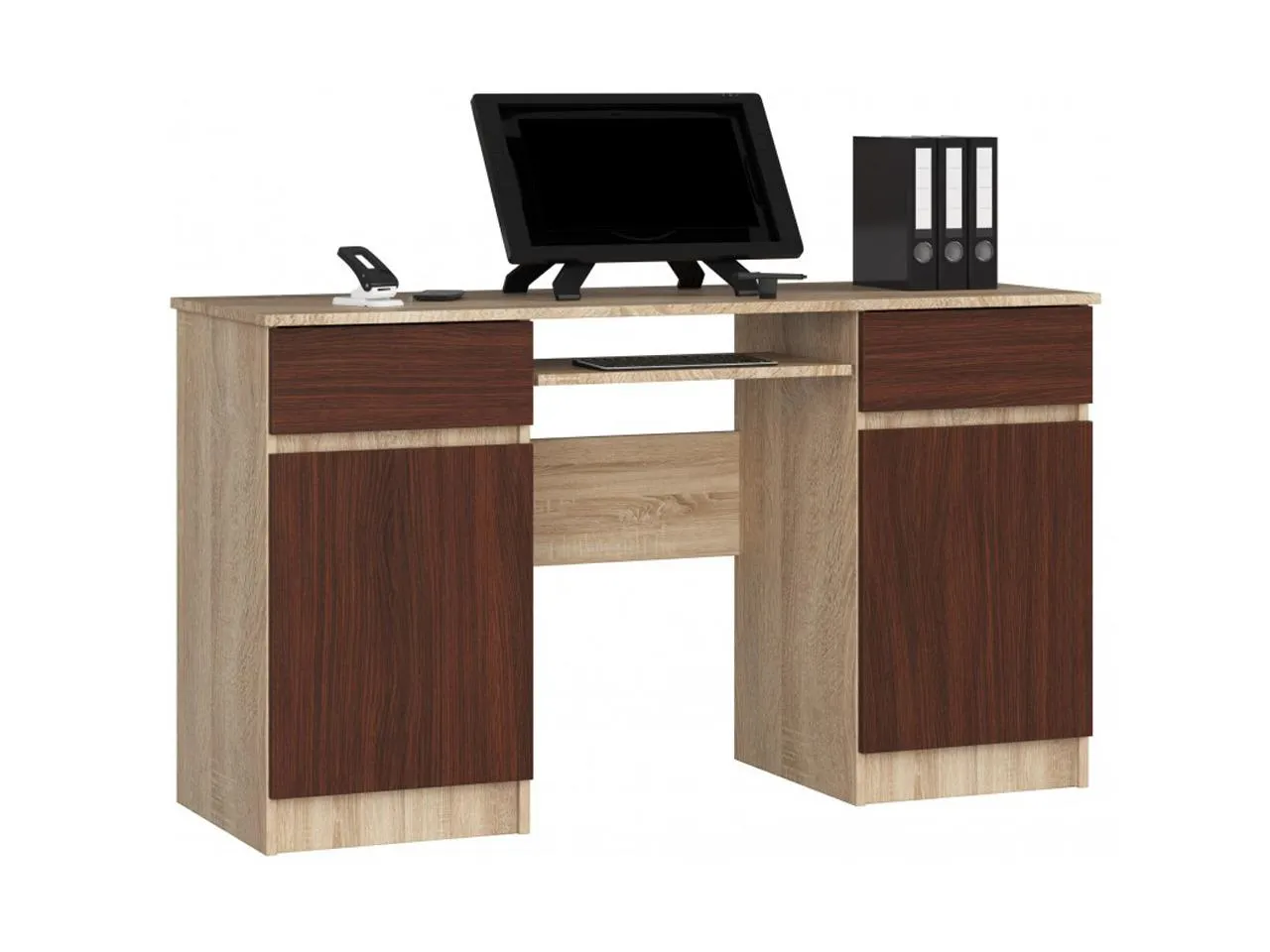 AKO-A-5 MIX fiókos számítógépasztal polcokkal