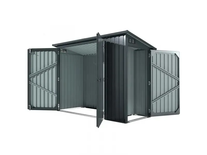 GARDOL PATIO 2 IN 1 - kerti tároló (243x112x176cm, fém, antracit)