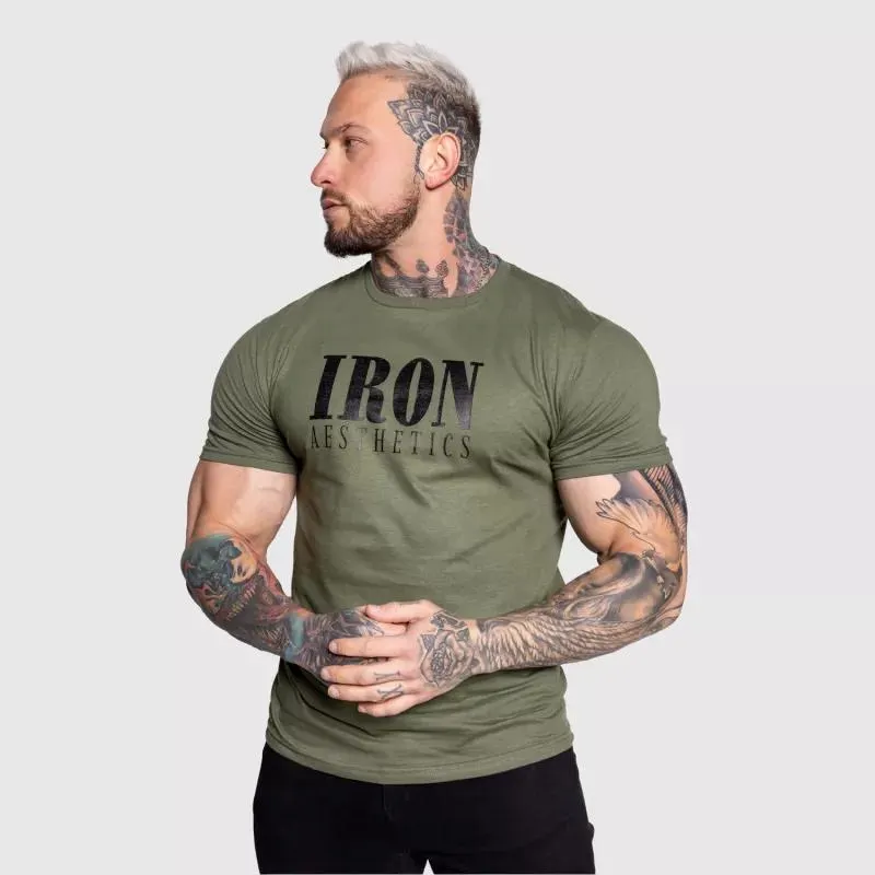 Férfi sportpóló Iron Aesthetics Urban, katonazöld