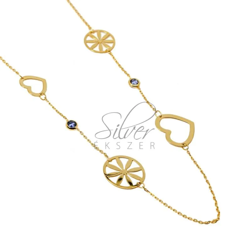 Modern sárga arany női nyaklánc