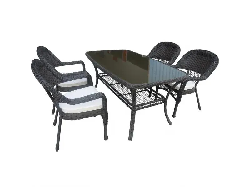 SUNFUN - rattanhatású kerti bútor szett (5 részes étkező garnitúra)