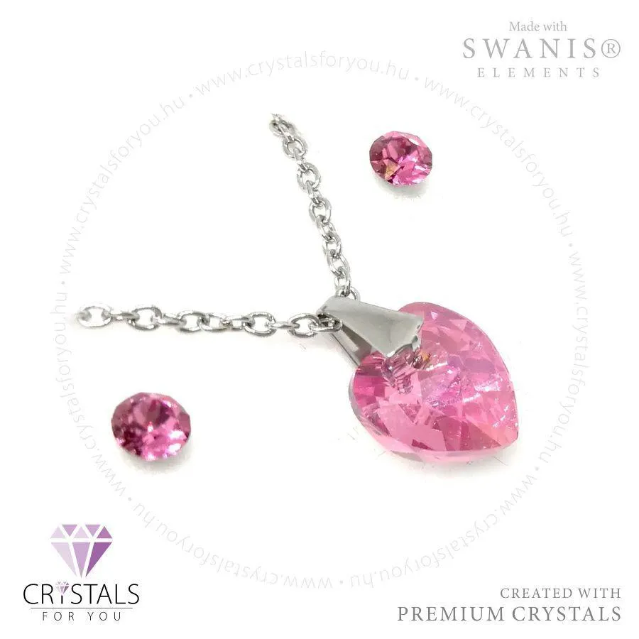 Szívecskés szett Swanis® prémium kristállyal díszítve