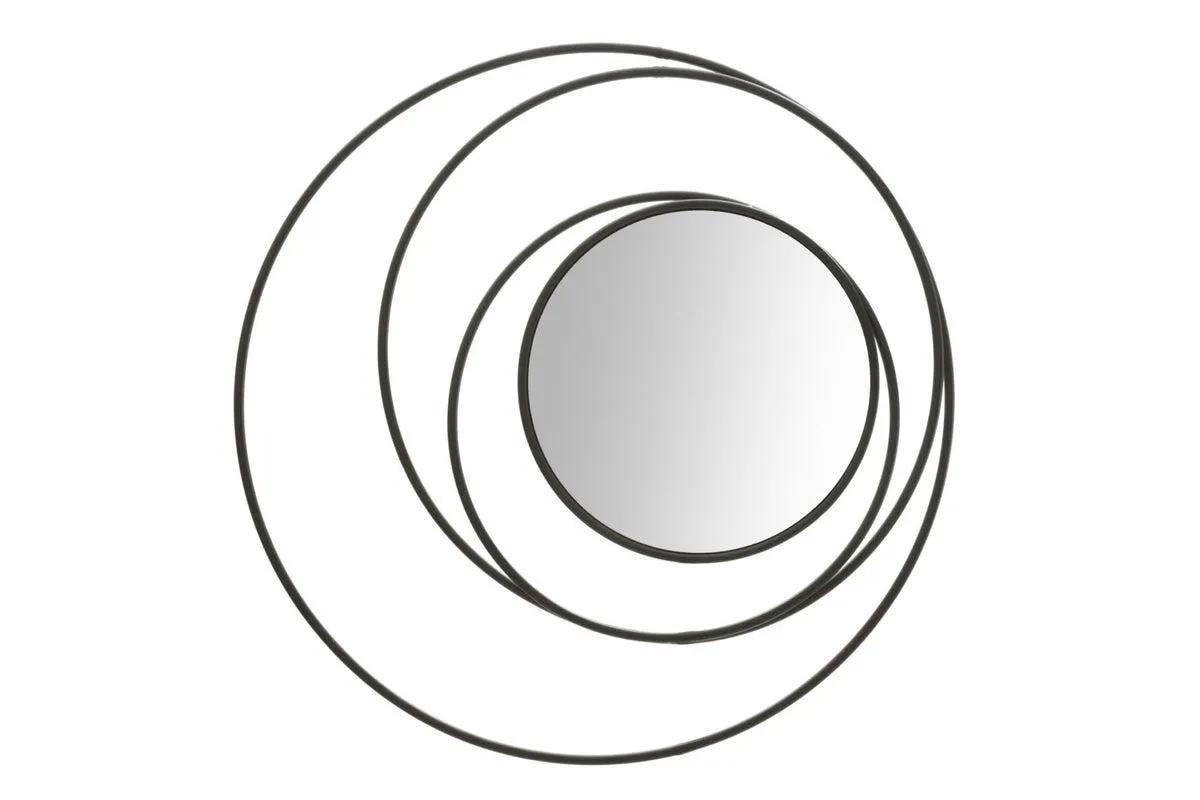 DARK ROUND fekete és tükröződő vas falitükör