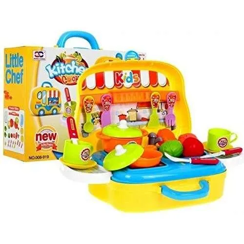 Food Truck büfékocsi mozgó konyha játék szett #sárga