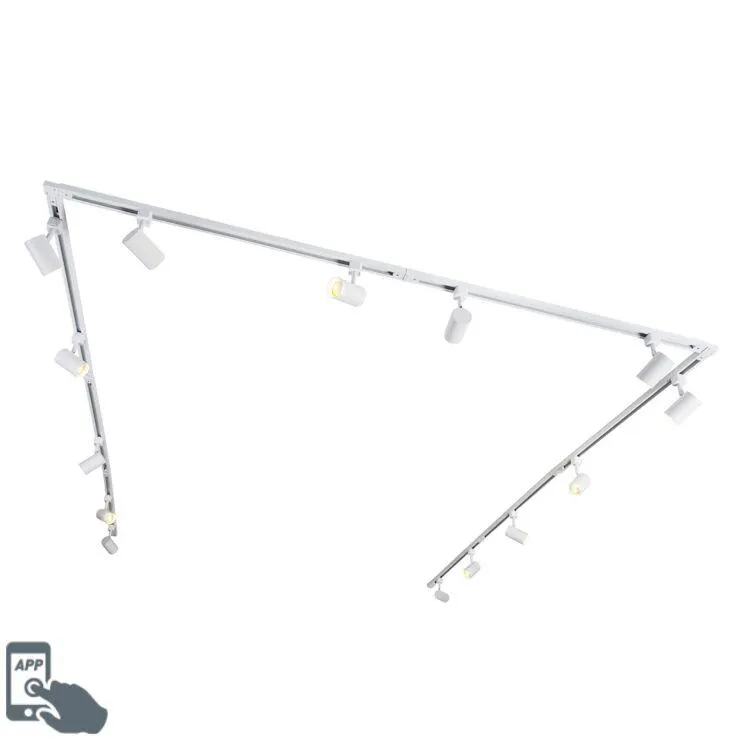 Intelligens 1-fázisú sínrendszer 14 ponttal, fehér WiFi GU10-el - Jeana