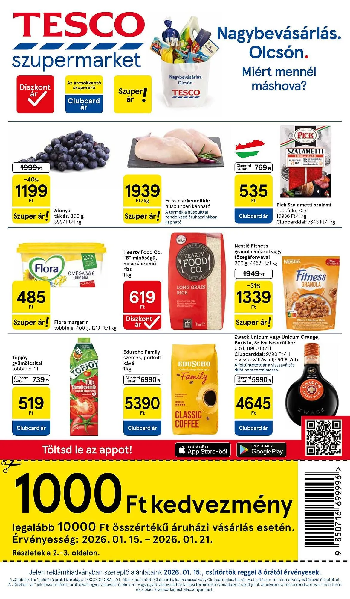 Katalógus Tesco akciós újság január 15.-tól január 21.-ig 2026. - Oldal 1