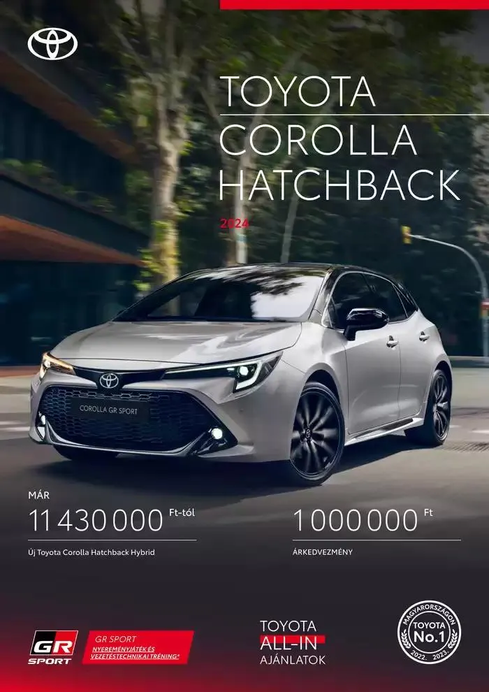 Katalógus Toyota Corolla Hatchback MY24 október 2.-tól október 2.-ig 2025. - Oldal 1