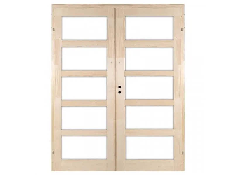 ZEBRA 5 - kétszárnyú beltéri ajtó 140x210 (mélyenüvegezhető-jobb-pallótokos)