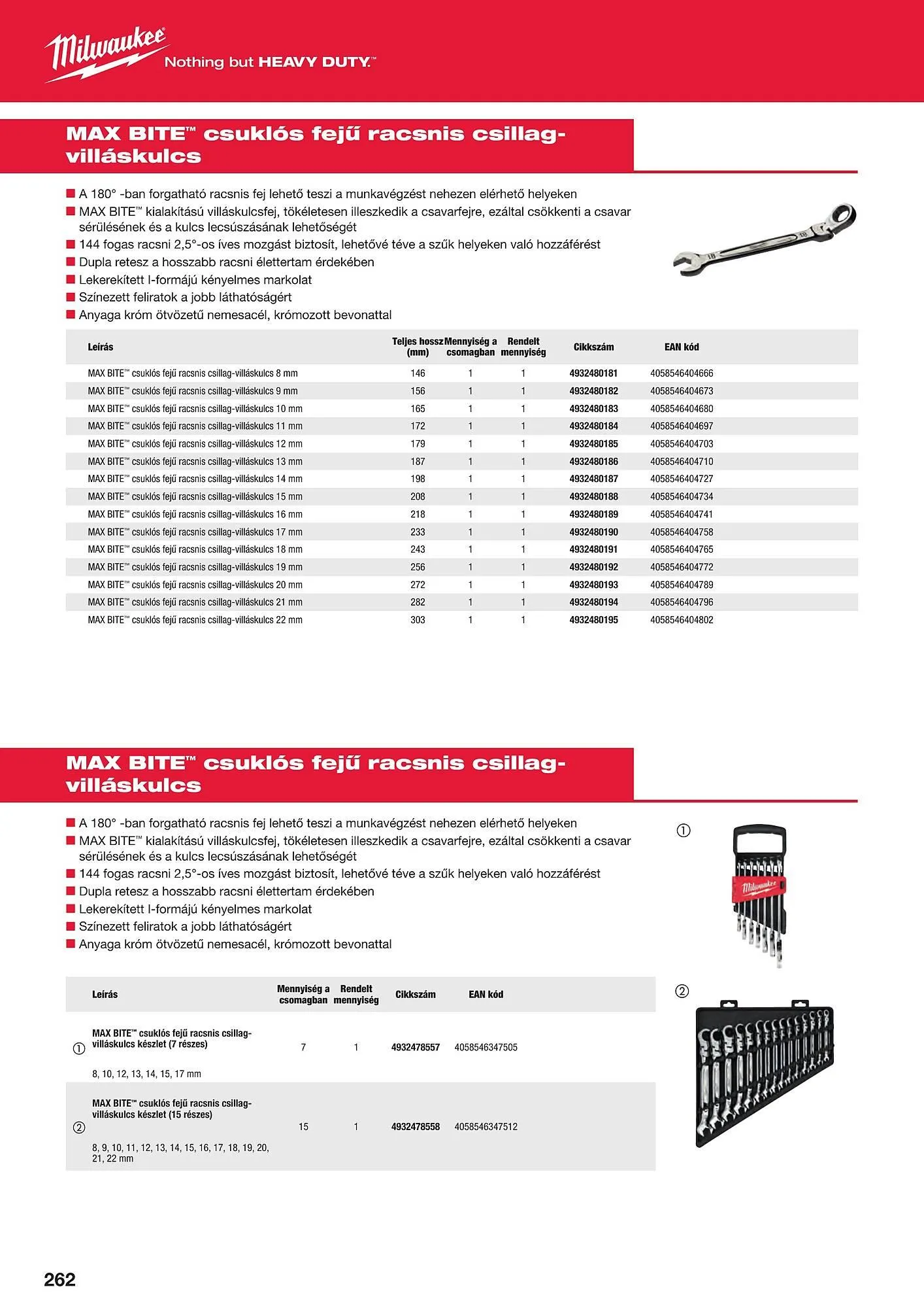 Katalógus Milwaukeetool akciós újság augusztus 14.-tól december 31.-ig 2024. - Oldal 262