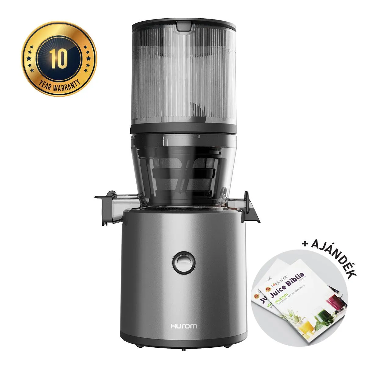 Hurom H320N Premium Slow Juicer (TITÁNSZÜRKE) + Juice Biblia