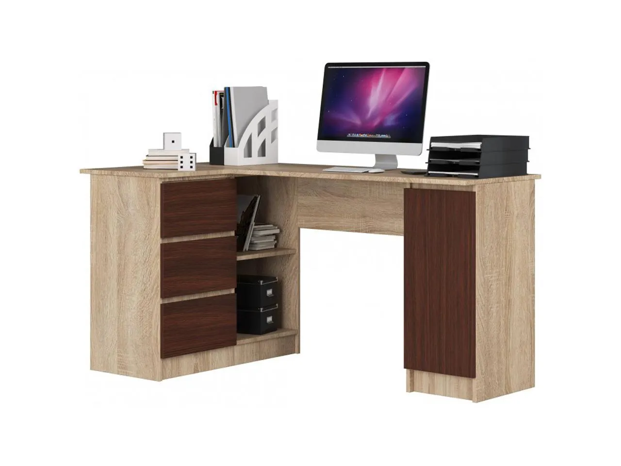 AKO-B20 MIX sarok íróasztal, balos