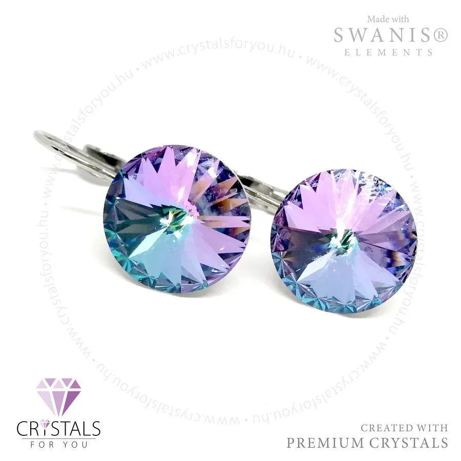 Kör alakú Swanis® prémium kristállyal díszített francia kapcsos fülbevaló