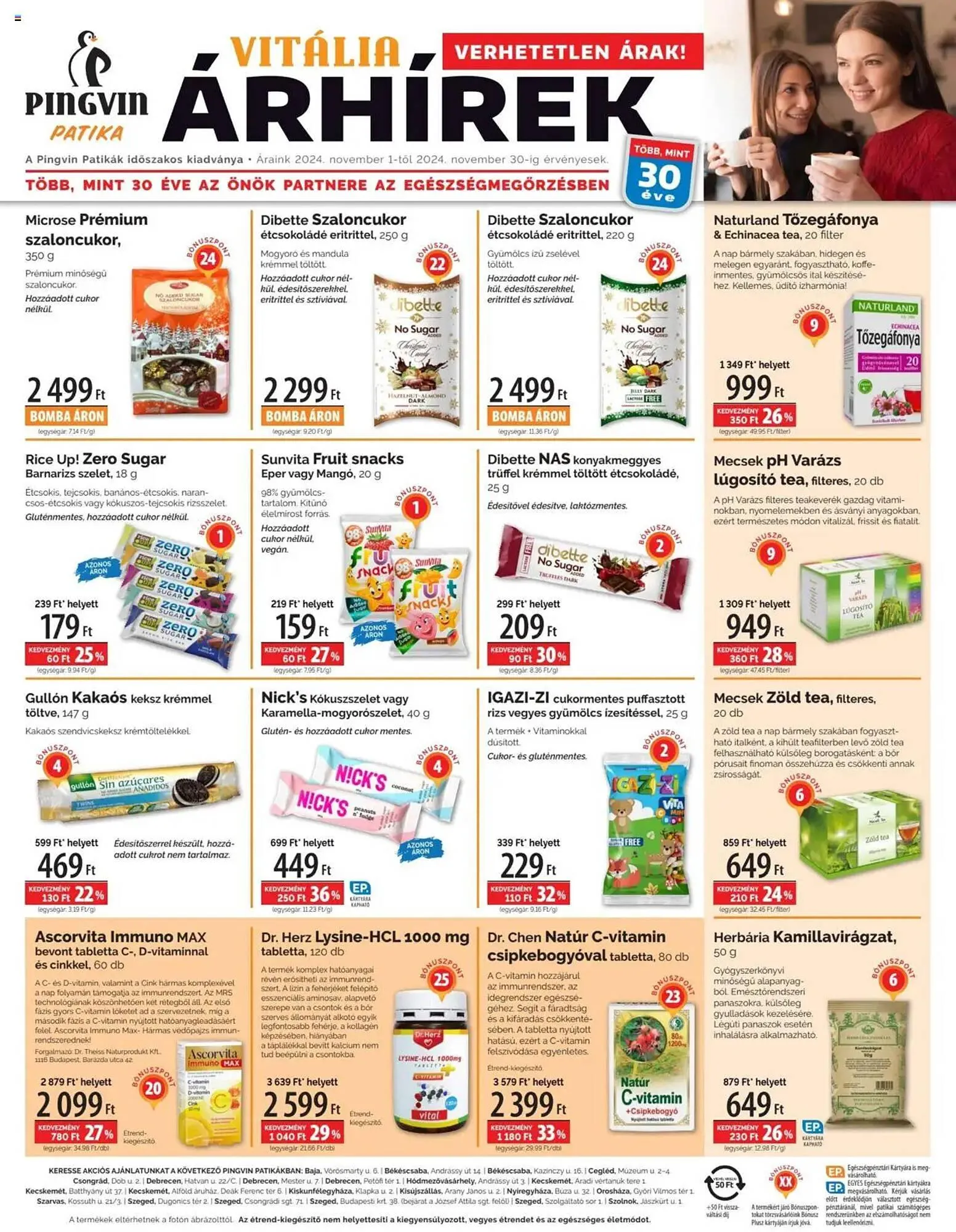 Katalógus Pingvin Patika akciós újság november 1.-tól november 30.-ig 2024. - Oldal 1