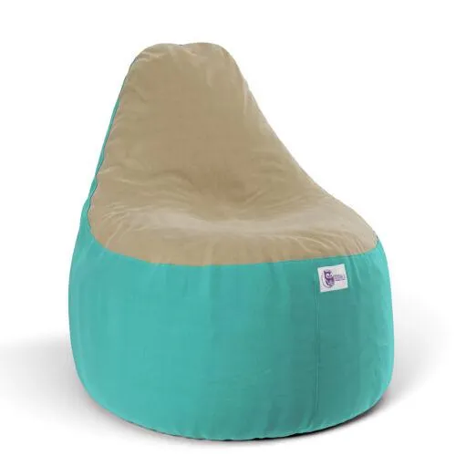 Türkiz-drapp Babzsákfotel