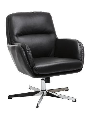 Fotel THISTED fekete/csiszolt króm