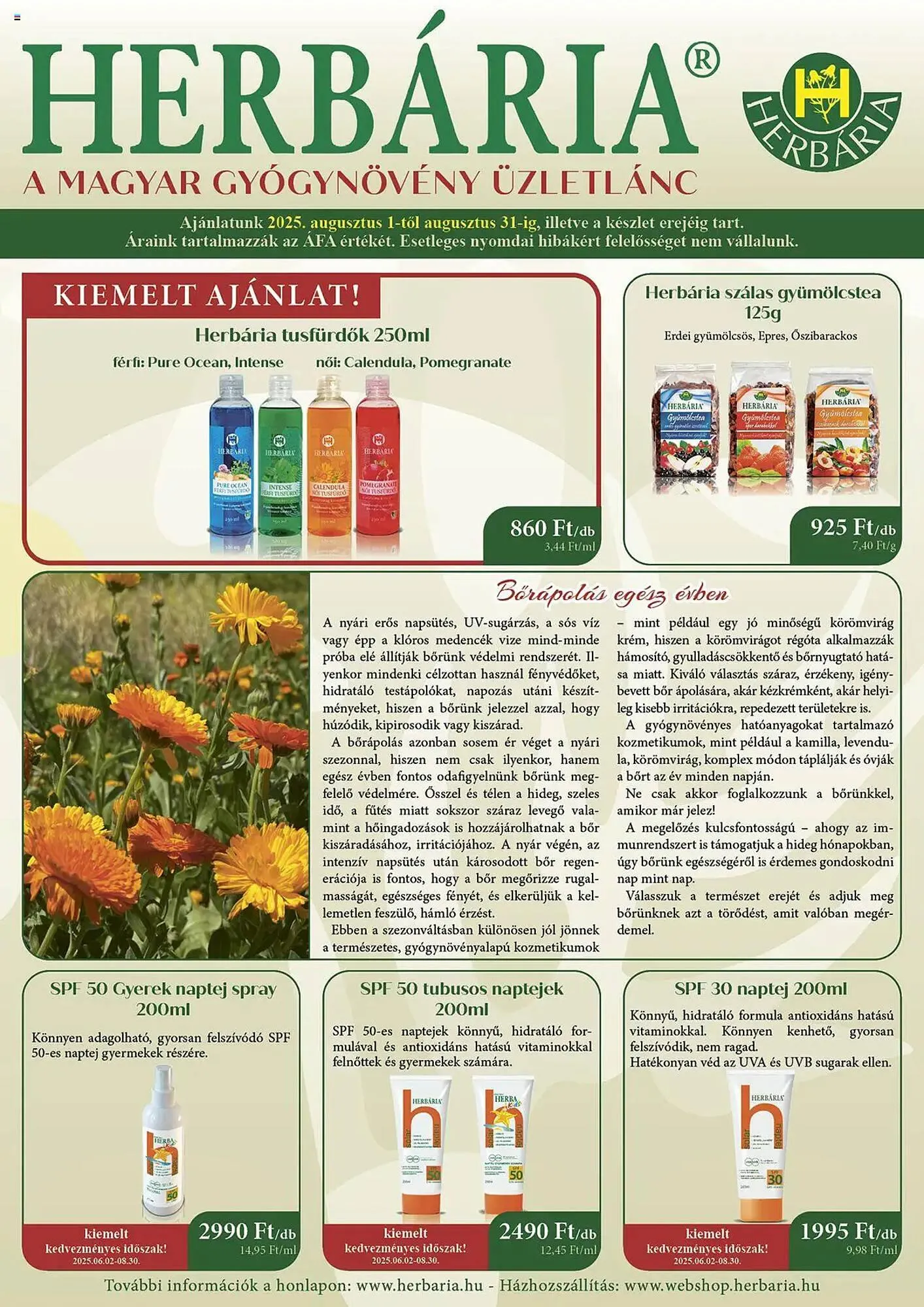 Katalógus Herbária akciós újság augusztus 1.-tól augusztus 31.-ig 2025. - Oldal 1