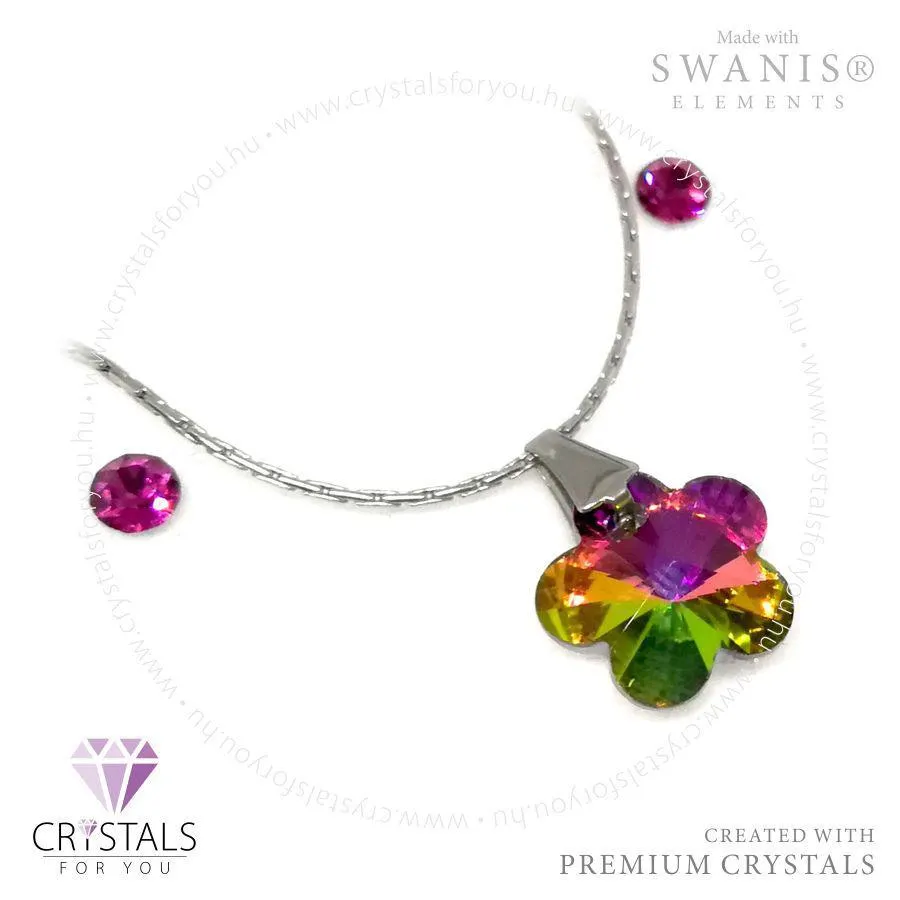 Virág medálos szett Swanis® prémium kristállyal díszítve