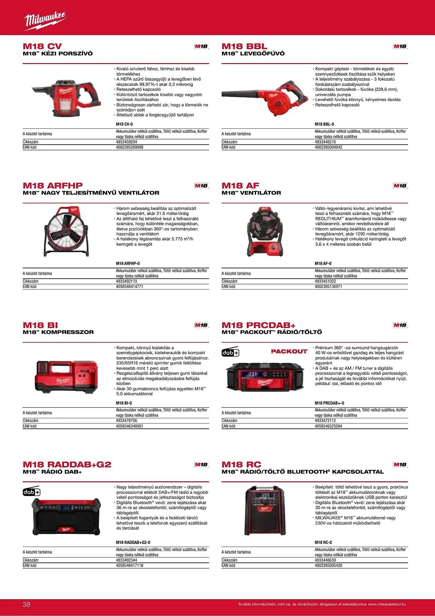 Katalógus Milwaukeetool akciós újság augusztus 14.-tól december 31.-ig 2025. - Oldal 38